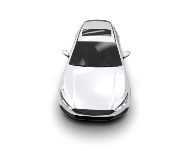 Gri arka planda izole edilmiş beyaz modern araba. 3d illüstrasyon.