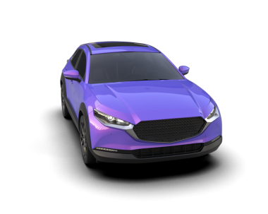 Modern araba arka planda izole edilmiş. 3d oluşturma