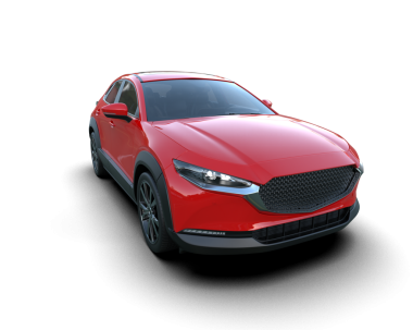 modern kırmızı araba kırpma yolu ile siyah arkaplan izole