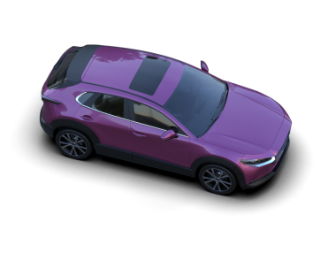 Gri arka planda gölgeli modern mor araba.