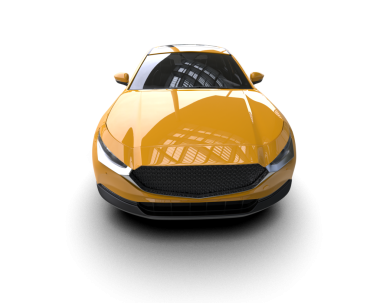 Modern araba arka planda izole edilmiş. 3D görüntüleme - illüstrasyon