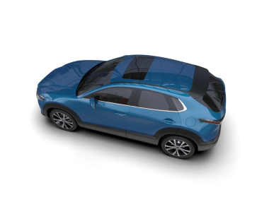 Beyaz izole edilmiş siyah arka planı olan mavi bir araba. 3d illüstrasyon.