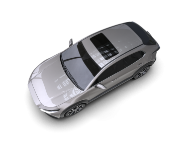 beyaz arkaplanda modern araba