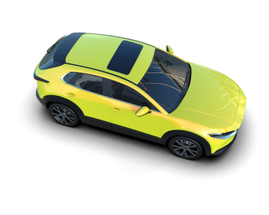 Modern araba siyah arka planda izole edilmiş. 3d illüstrasyon