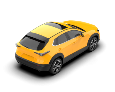 Beyaz üzerine gerçekçi bir araba. 3d illüstrasyon