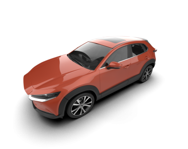 3 boyutlu modern SUv görüntüsü beyaz bir arkaplanda izole edildi