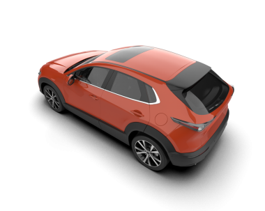 Modern araba beyaz arka planda izole edilmiş. 3d illüstrasyon