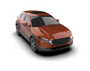 Modern araba beyazda izole edilmiş. 3d illüstrasyon.