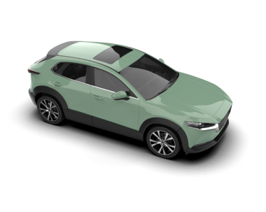 yeşil araba beyaz arkaplanda izole edildi