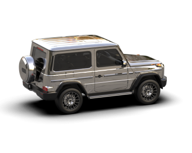 Stüdyo arka planında 3 boyutlu markasız SUV marka bir araba.