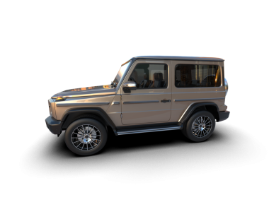 Stüdyo ortamında markasız bir SUV 'un 3 boyutlu çizimi