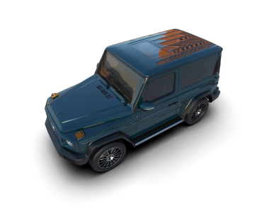 Siyah arka planda mavi lüks SUV 3D görüntüleme