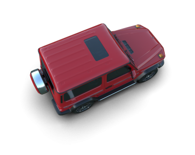 Gri üzerine kırmızı kamyon