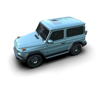 Bir markanın 3 boyutlu görüntülemesi - daha az genel SUV arabası beyaz arkaplanda izole edildi