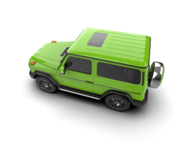 yeşil SUV 3 d çizim çizimi beyaz arkaplanda izole edildi