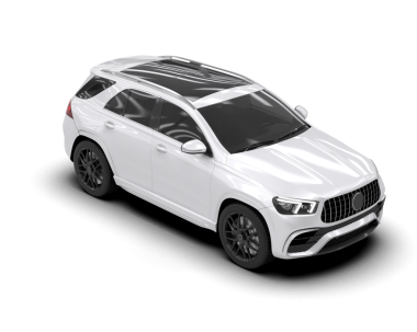 Modern araba. - Araba. Küçük camlı bir araba - ön arka manzaralı. 3 Boyutlu Hazırlama