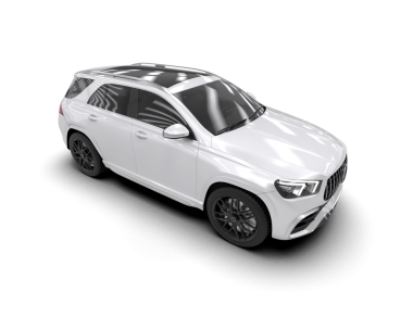 Gri arka planda modern beyaz araba