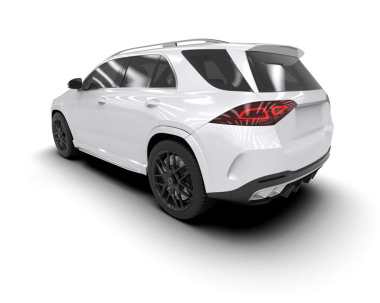 Araba arka planda izole. 3D görüntüleme - illüstrasyon