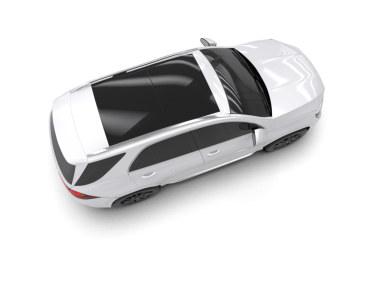 Siyah arka planda modern beyaz araba. Yan görünüş. yüksek kalite