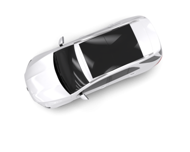 Siyah arka planda izole edilmiş beyaz bir arabanın 3 boyutlu görüntüsü