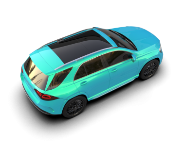 Modern araba arka planda izole edilmiş. 3D görüntüleme - illüstrasyon