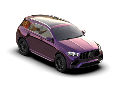 Arka planda pembe bir araba. 3d oluşturma