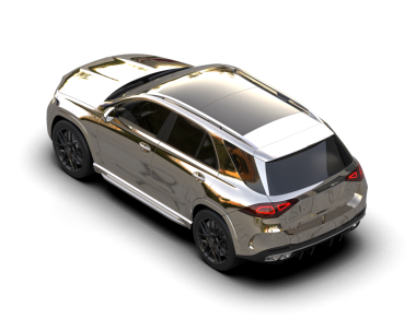 Gri arka planda modern bir araba. 3d illüstrasyon