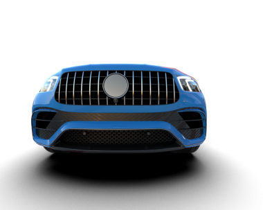 Modern spor araba - ön manzara. Siyah arka planda izole edilmiş. 3d illüstrasyon