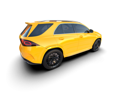 Sarı lüks SUV arka planda izole edilmiş. 3d illüstrasyon