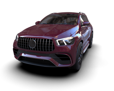 Lüks SUV siyah arka planda izole edildi. 3 boyutlu görüntüleme.