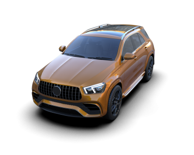 Modern araba arka planda izole edilmiş. 3D görüntüleme - illüstrasyon