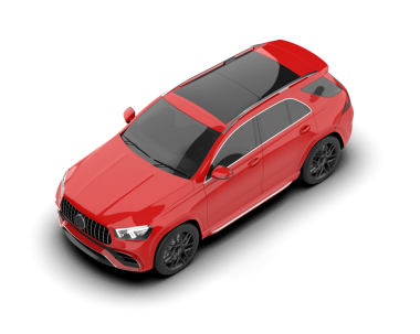 Modern lüks araba. Siyahın önü. 3d illüstrasyon