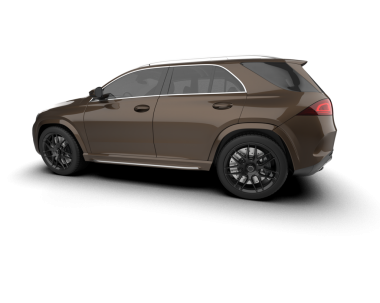 Modern araba arka planda izole edilmiş. 3D görüntüleme - illüstrasyon