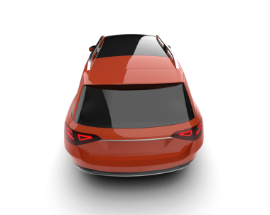 Karanlık bir arka planda gerçekçi bir araba. 3d oluşturma