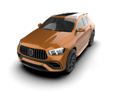 Siyah arka planda modern bir araba. 3d oluşturma.