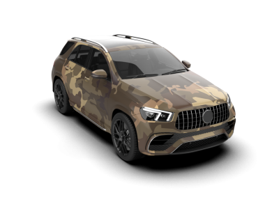 Arka planda modern bir araba. 3d oluşturma