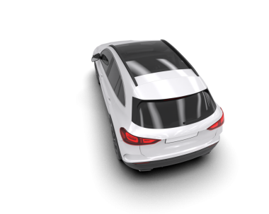 Beyaz arka planda modern şehir arabası. 3d illüstrasyon