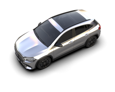 Modern araba arka planda izole edilmiş. 3D görüntüleme - illüstrasyon