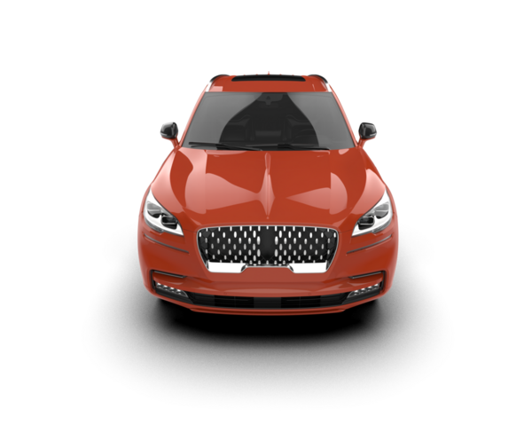 Beyaz arka planda izole edilmiş gerçekçi araba öngörünümü. 3d oluşturma.