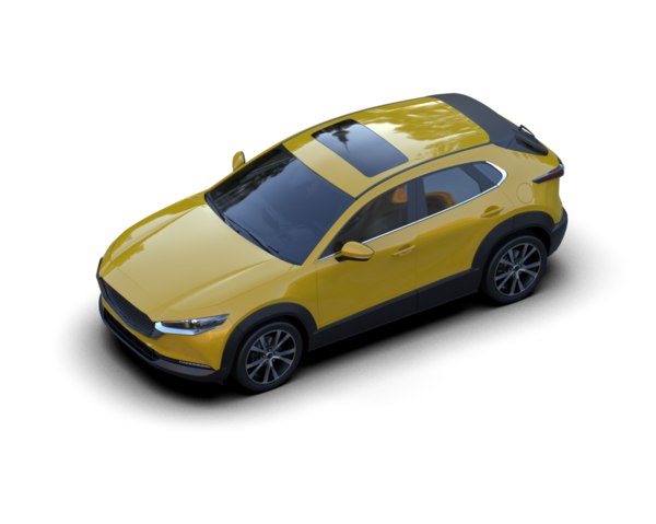 Siyah arka planda modern kompakt araba. 3d illüstrasyon