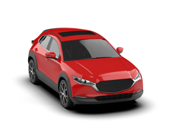 Gerçekçi bir SUV arabası. kırmızı renk