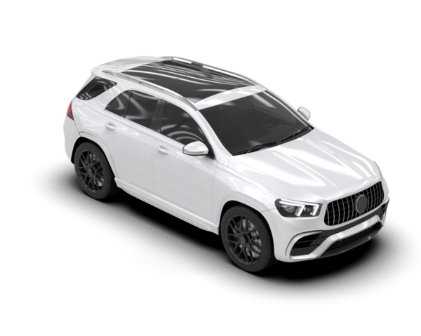 Modern araba. - Araba. Küçük camlı bir araba - ön arka manzaralı. 3 Boyutlu Hazırlama