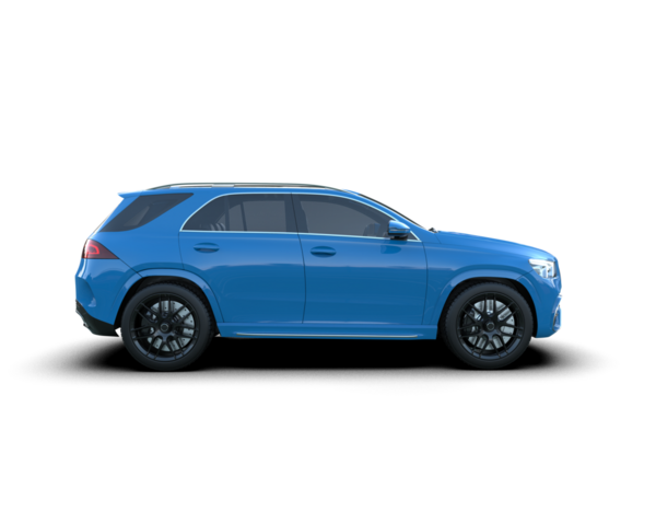 Mavi lüks araba. 3d oluşturma