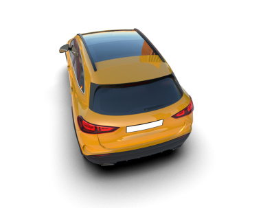 3 boyutlu sarı bir araba.