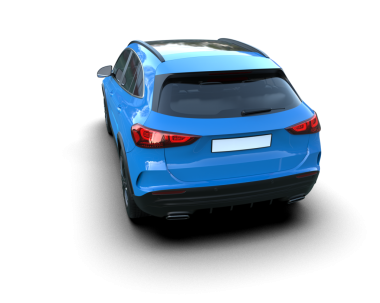 Beyaz arka planda modern bir araba. 3d oluşturma