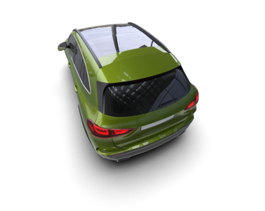 Yeşil camlı modern araba.