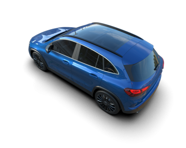 Modern mavi lüks SUV siyah üzerine izole edilmiş. 3 Boyutlu Hazırlama