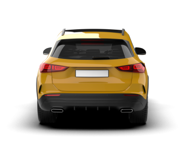 modern sarı araba - ön manzara.