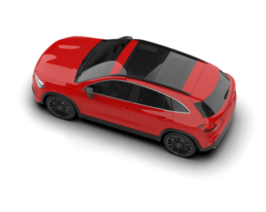 Modern kırmızı araba beyaz arka planda izole edilmiş. 3 Boyutlu Hazırlama.