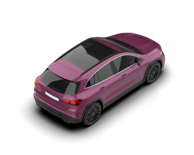 Gri arkaplanda gölgeli 3 boyutlu pembe araba görüntüsü